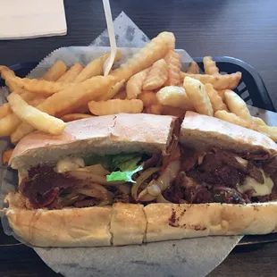 Philly Cheese Steak with fries