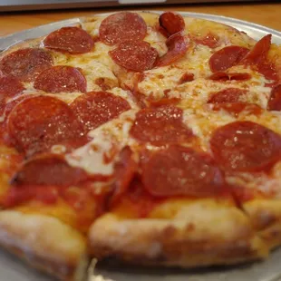 a pepperoni pizza