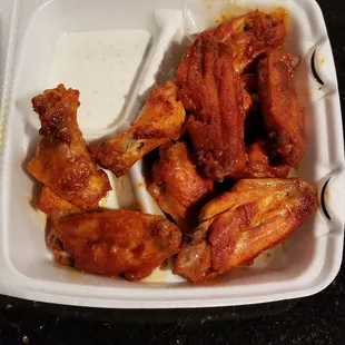 Buffalo wings are pretty good.