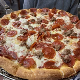 Traditional crust pizza