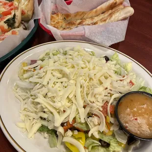 Antipasto Salad and garlic knots
