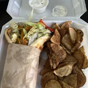 Veggie gyro wrap combo