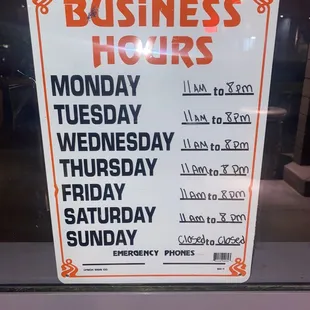 Opening Hours