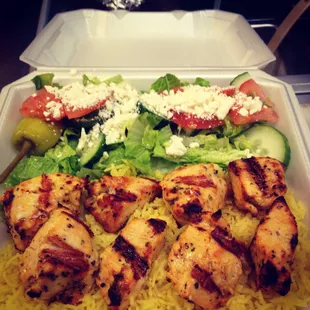 Chicken Souvlaki Plate