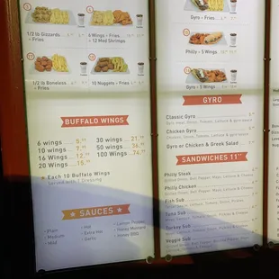 a menu for a restaurant