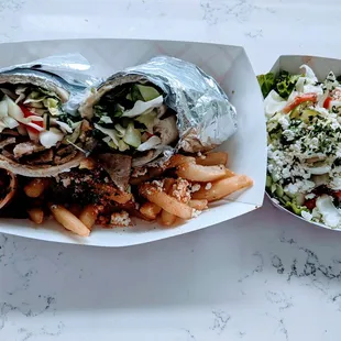 Chicken gyro, gyro fries &amp; side salad