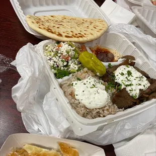 Gyro Plate with Lamb and Baklava