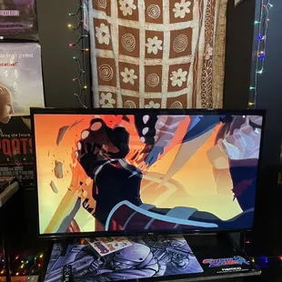 Animated movie in the back room