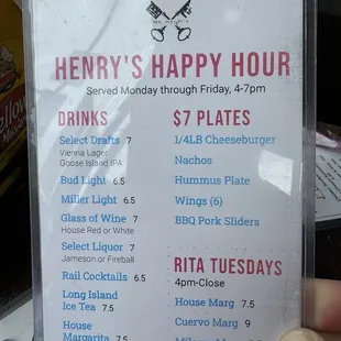 Happy Hour Menu