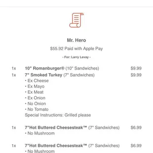 Clear NO TOMATO NO LETTUCE.