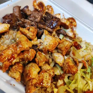 Hibachi chicken and steak