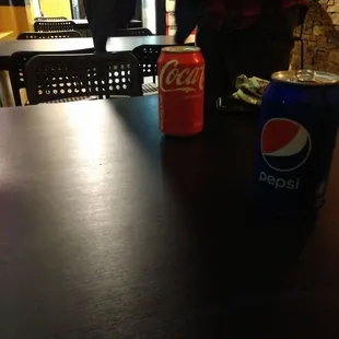 Inside at Mr. Hibachi - they have Pepsi AND Coke!