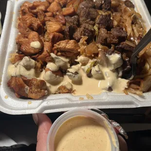 Chicken and steak yum yum sauce