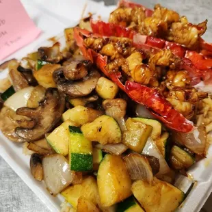 a plate of vegetables