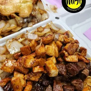 two trays of food