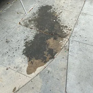 Grease that was spilled