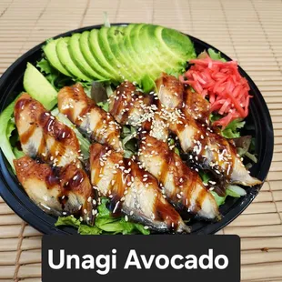Salad  .Rice. Grilled Unagi Avocado