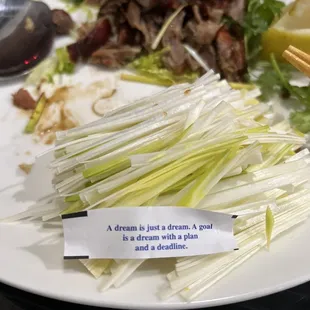 Peking duck &amp; little fortune cookie note