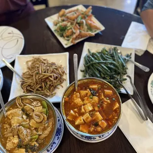 a table of asian food
