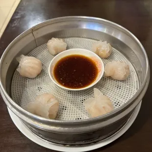 Shrimp dumplings.