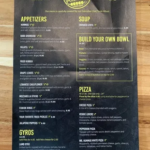 Menu page 1