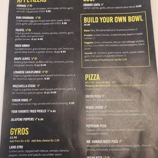 menu