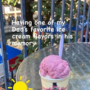 Ice cream on the patio.