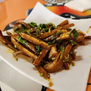 Pigs ears...good enough but could have been cooked longer to tenderize...but, no one asked