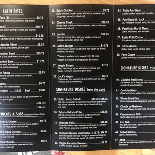 menu