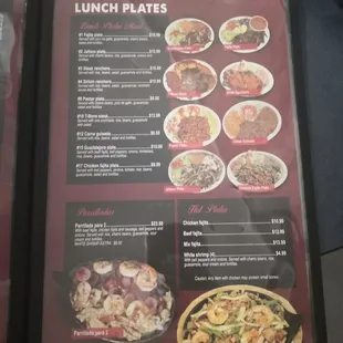 Lunch menu