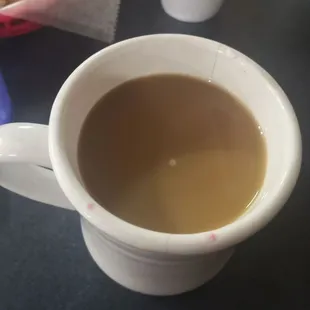 Cold and bad flavor coffee.