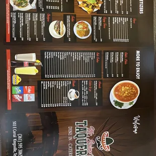 the menu