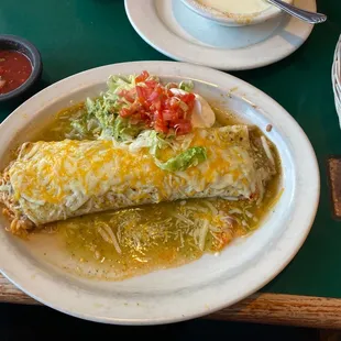 Chicken Macho Burrito w/green sauce