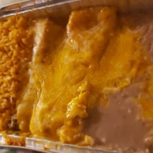 Chicken enchilada &amp; Tamale Combo to go!!