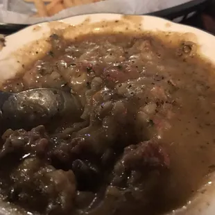 Beef Wild Rice Soup-$2.50 for the cup. Looks nasty &amp; tastes alright