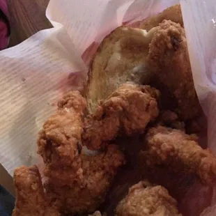 a basket of fried chicken