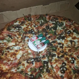 Mini Tabasco Sauce bottles!!! My Favorite Pizza Place.