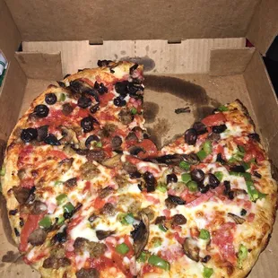 a half eaten pizza
