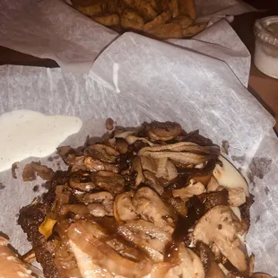 Cheese burger Fried Pickles