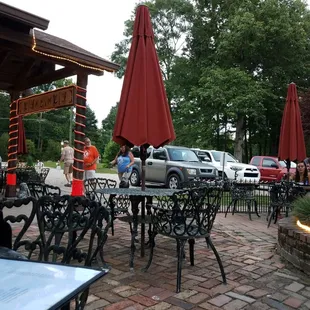 the outside patio area