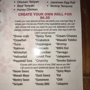 Crate your own roll