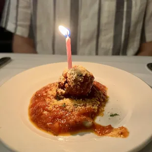 Bday meatball. So cute.