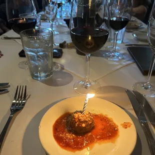 They gave me a birthday meatball!!