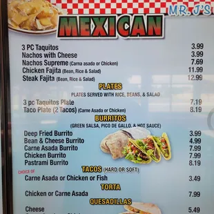 Menu as of 06/07/21