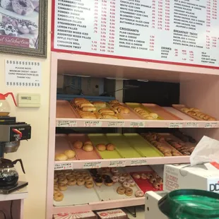 donuts on shelves