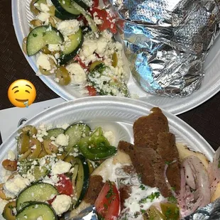 Lamb Gyro &amp; Greek Salad - Small