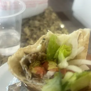 You can see the left over ash from the dirty grill on the pita.