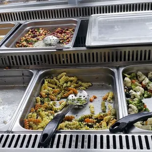 Salad bar with fresh veggie choices