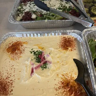 Hummus &amp; Greek salad