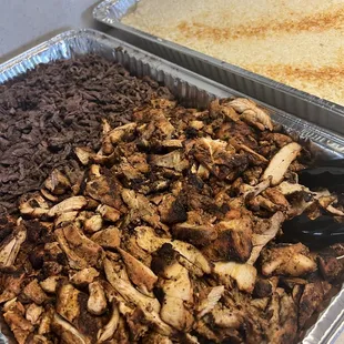 Chicken and beef shawarma